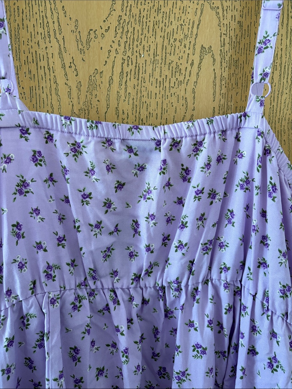 Torrid Lavender Floral Shirred Dress with Delicate Rose Print - Picture 7 of 7